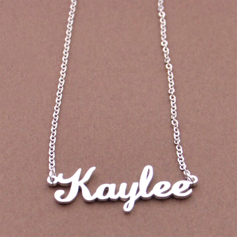 Custom Name Necklace Personalized Fashion Stainless Steel Metal Necklace Simple Style Women's Jewelry Couple Birthday Gift