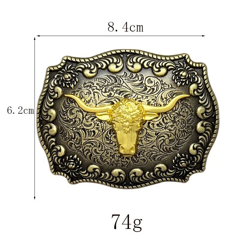Hebilla de cinturón de cabeza de Toro, estilo étnico occidental