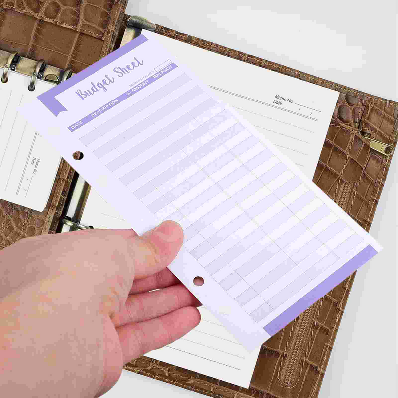 72 Pcs Budget Table Cash Binder Refill forniture per ufficio Home Household Paper Planner Insert Daily