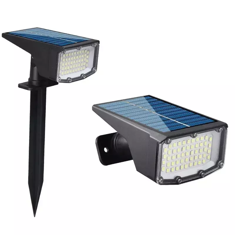태양광 발전 53LED 램프, 조절 가능한 태양광 스포트라이트, 지상 IP65 방수, 조경 벽 조명, 야외 조명, 1 개, 2 개, 4 개