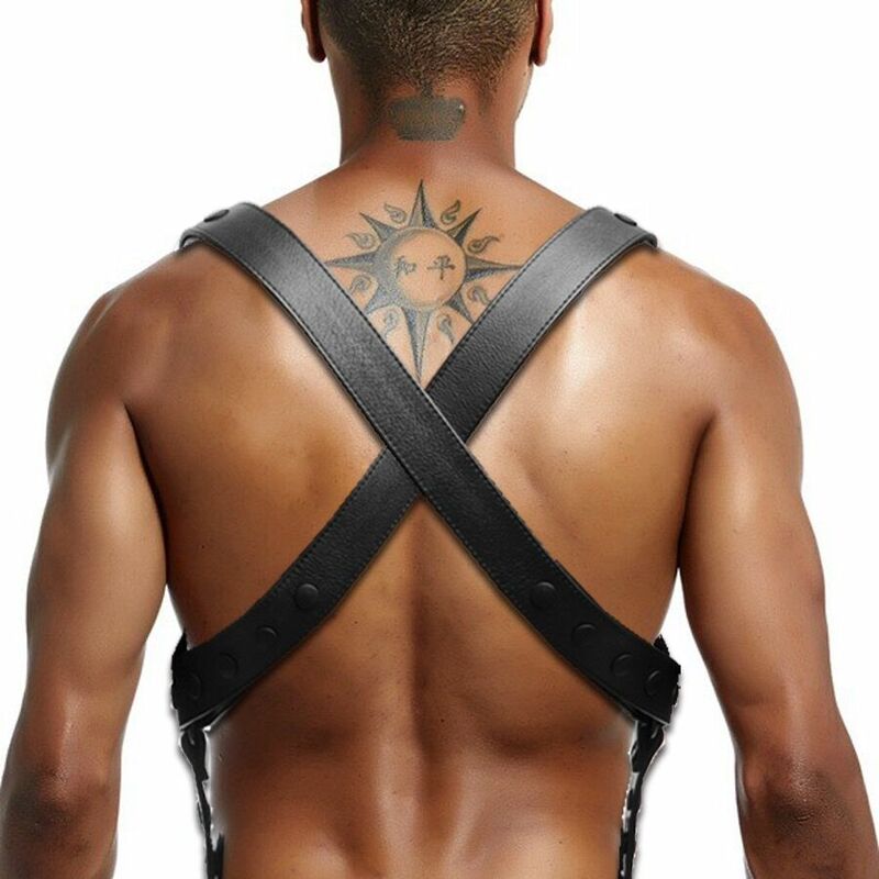 Leather Harness Gay Sex Rave Sexual Chest Men Harness Belts Adjustable BDSM Gay Body Bondage Cage Harness Lingerie Body Harness