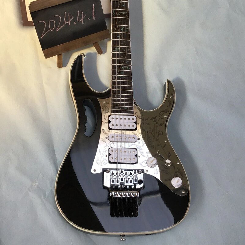 Guitarra elétrica com 6 cordas, guitarra preta, alta qualidade