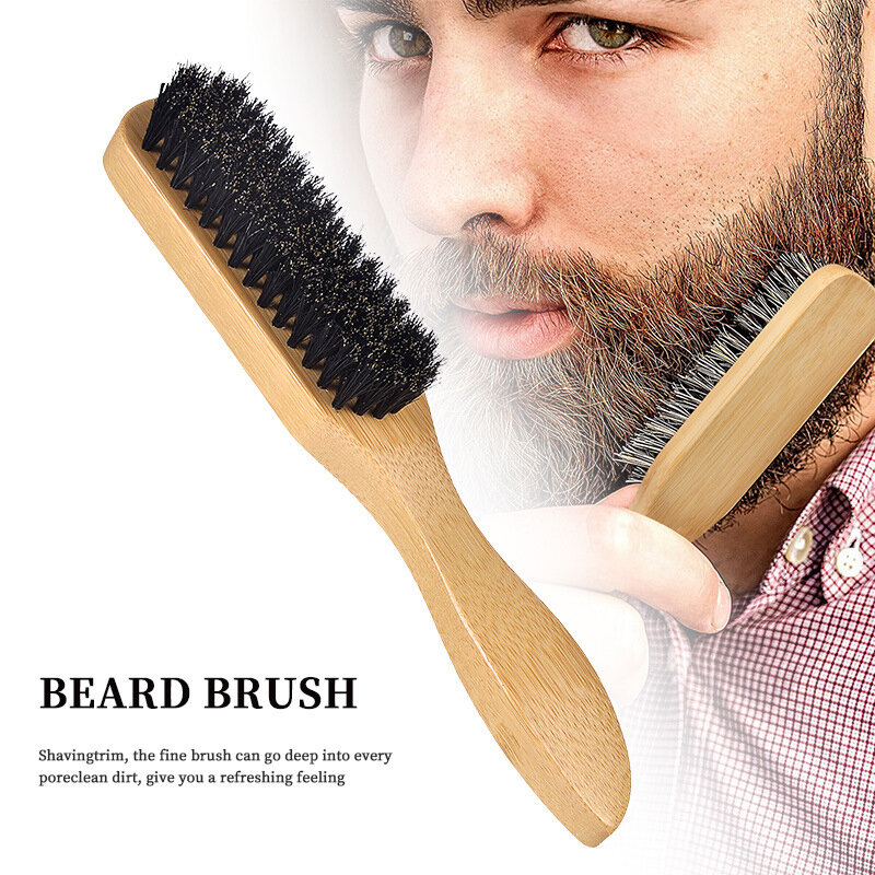 Peine de peinado para hombres, cepillo de pelo de barba, masaje facial, peine de afeitado, cepillo de bigote antinudos, peine de madera profesional
