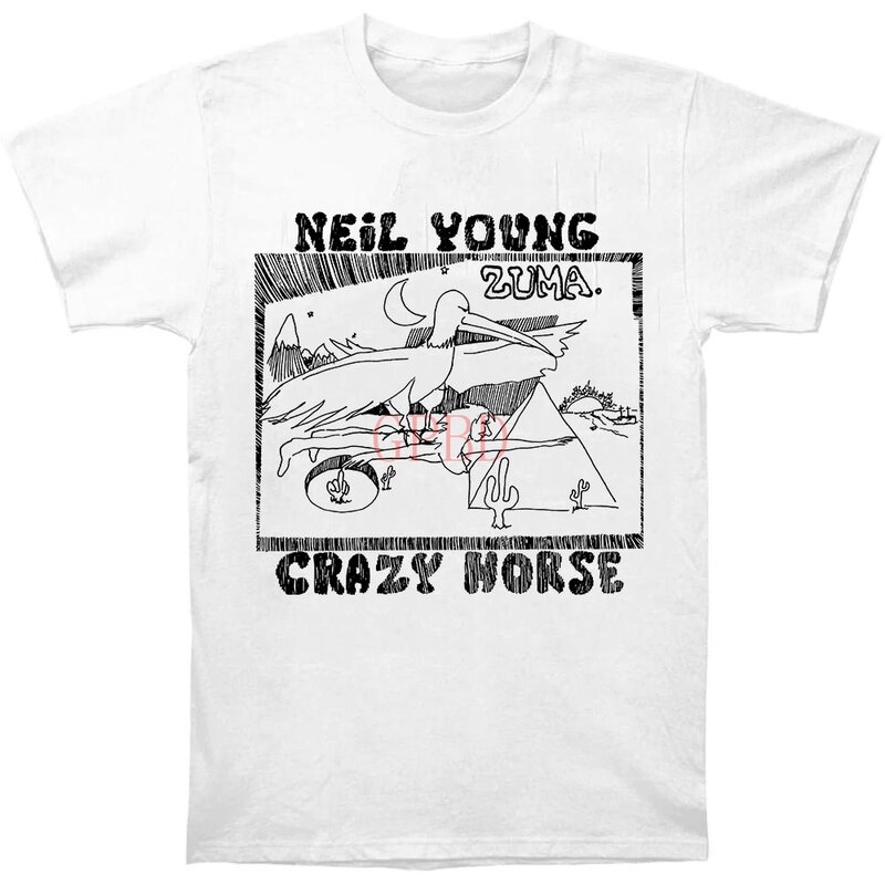 Camiseta neil jovem cavalo louco zuma folk rock retro vintage hipster unisex