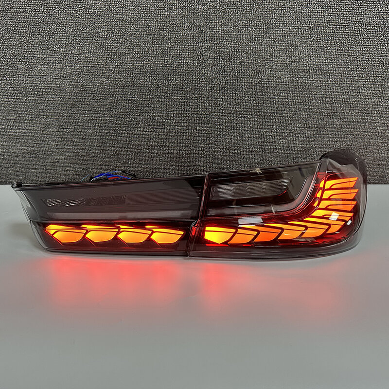 Enquêter arrière LED avec lentille transparente blanche personnalisée, clignotant, frein à animation dynamique, feu arrière de recul antibrouillard, BMX G20, G80, GTS