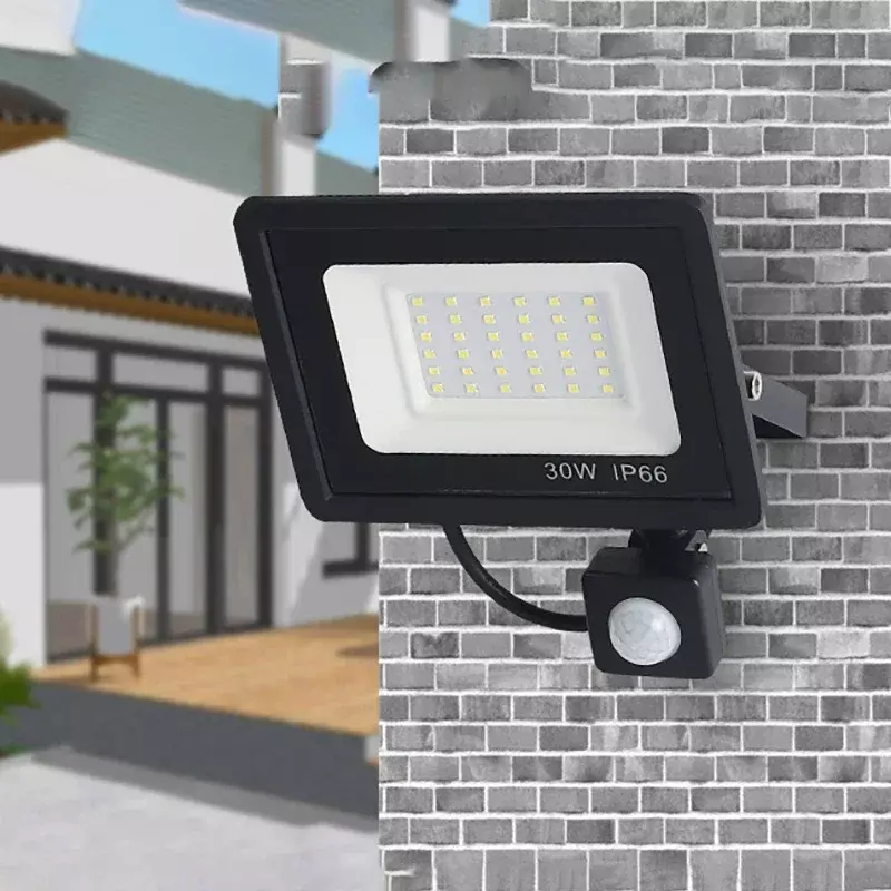 Reflectores LED con Sensor de movimiento PIR, lámpara colgante de pared Exterior, impermeable IP66, 100 V, 220 W, 50W, 30W, 20W, 10W