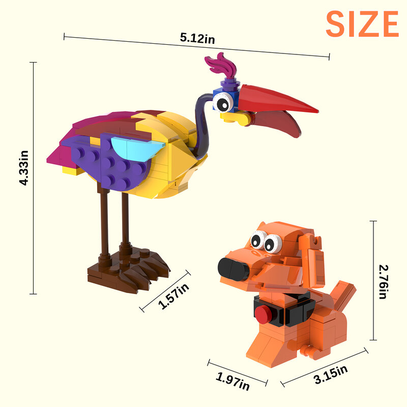 Moc up kevin der Vogel peluche Baustein pädagogische DIY Spielzeug fliegende Ballon Haus Modell für Kinder Geburtstags geschenke