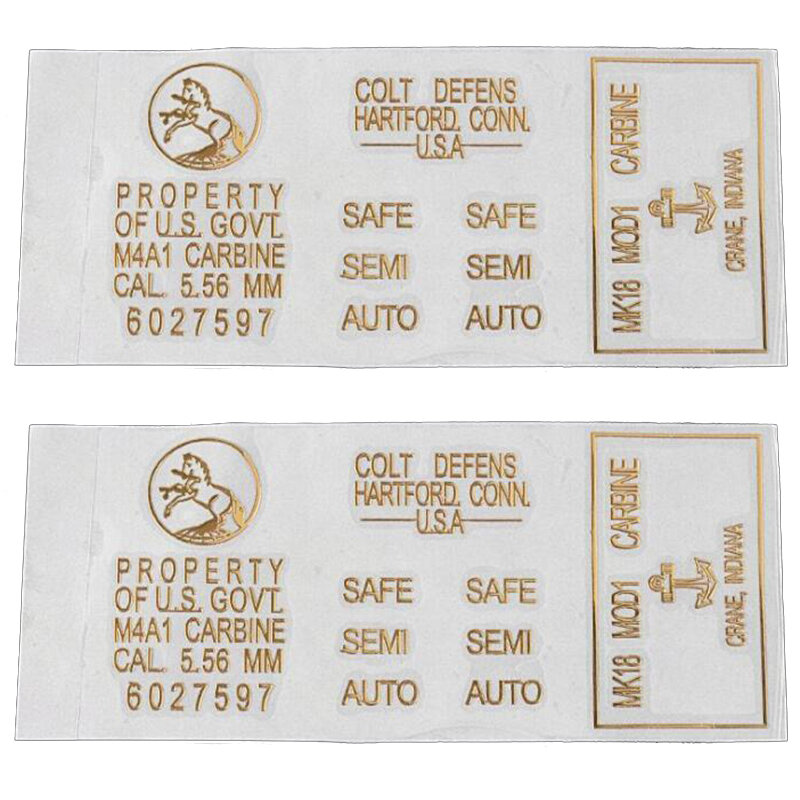 Metal Waterproof Outdoor Water Gun Inscriptions M4 AKA Gold Inscriptions DIY Stickers