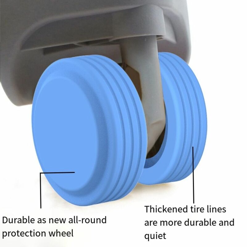 La copertura delle ruote dei bagagli silenziosi da 4/8 pezzi riduce il rumore ruote in Silicone scarpe con rotelle protezione universale durevole della ruota della sedia