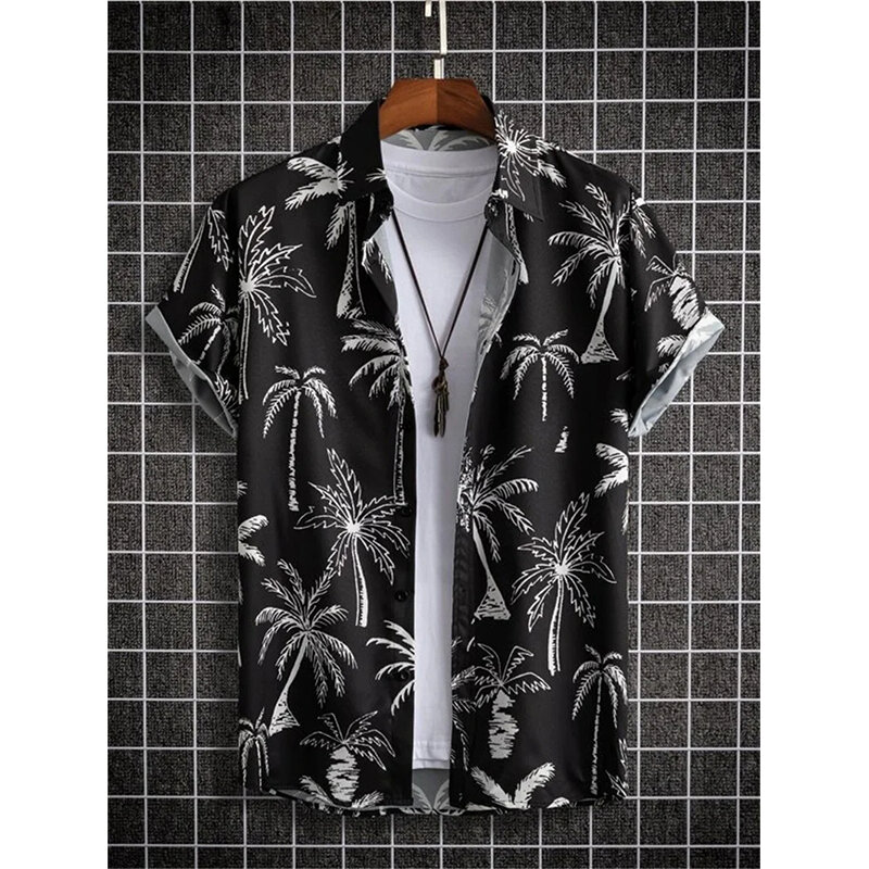 Summer Flower 3D Print Tops Men's Summer Hawaiian Beach Shirts Outdoor Party Harajuku Blouse Womens Clothes Short-sleeved Tees