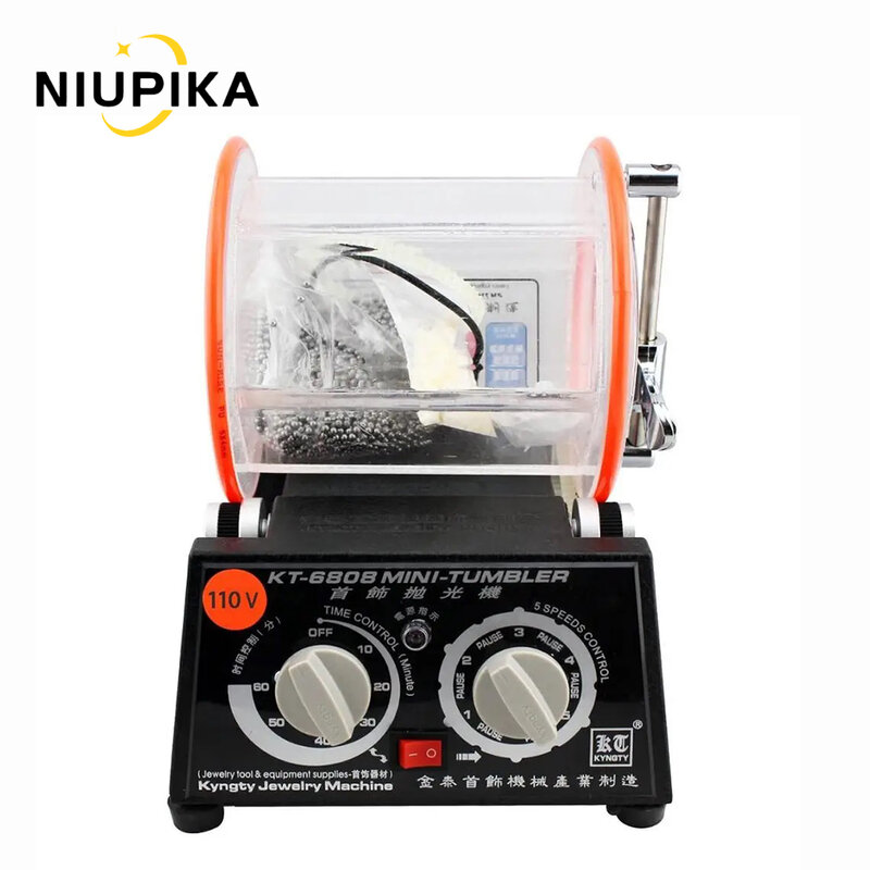 NIUPIKA KT-6808 3KG Rotary Tumbler Jewelry Surface Polisher Finisher Polishing Finishing Machine