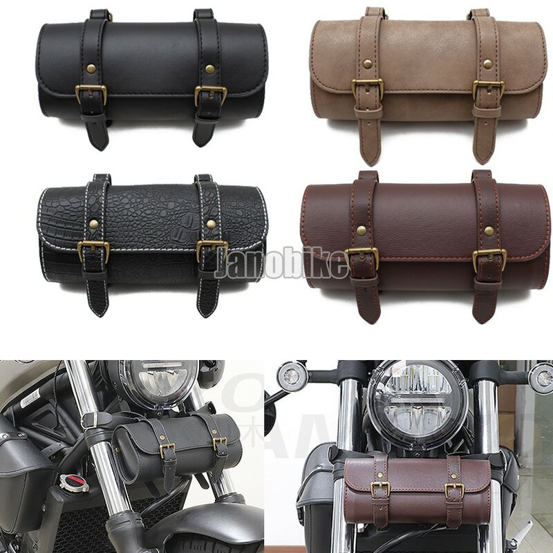 Sacoches universelles en cuir PU pour moto, fourche avant, sac à outils arrière, bagages pour Harley Sportster CM300 500