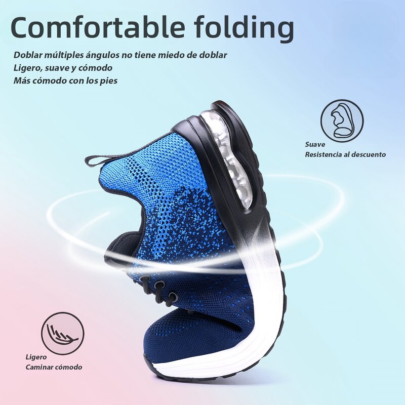 Air Cushion Work Safety Shoes For Men Women Breathable Work Sneakers Steel Toe Shoes Anti-puncture Safety Protective Shoe