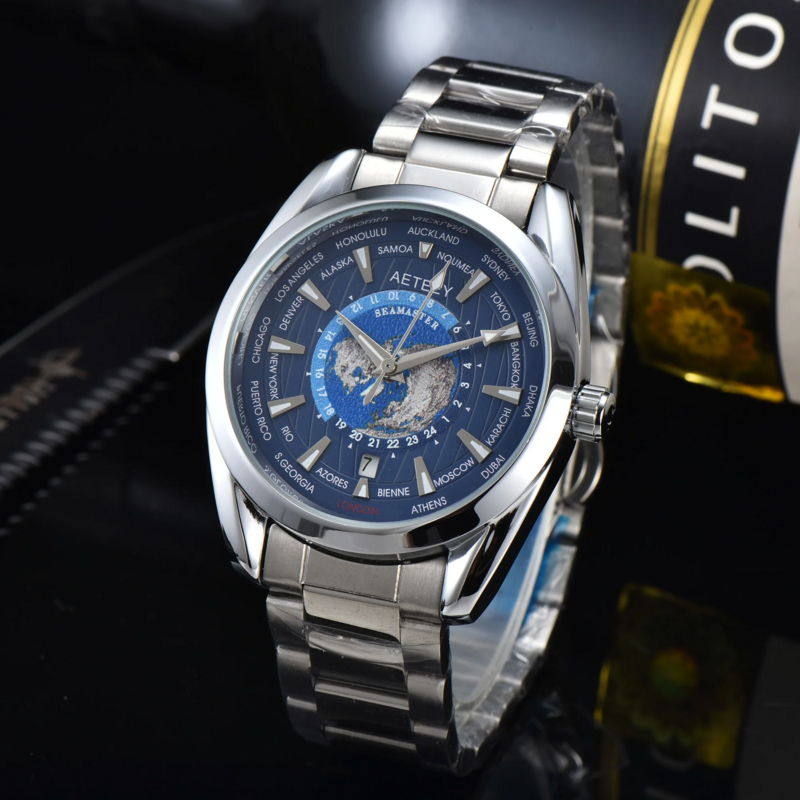 自動青い時計,男性用,機械式ムーブメント,パーソナライズされた腕時計,耐水性,aaa,男性用時計,人気,2022
