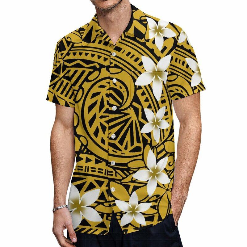 2024 New Design One Shoulder Long Party Dress Plus Size Casual Dresses Women Hawaiian Flower Print Polynesian Clothing Custom