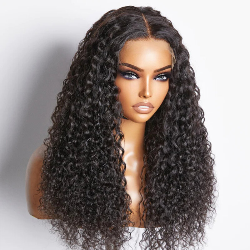210% Density Water Wave Human Hair Wig T Part Lace Wig 13x4 Lace Frontal Wig Pre-Plucked Natural Wave Brazilian Remy Hair Wig