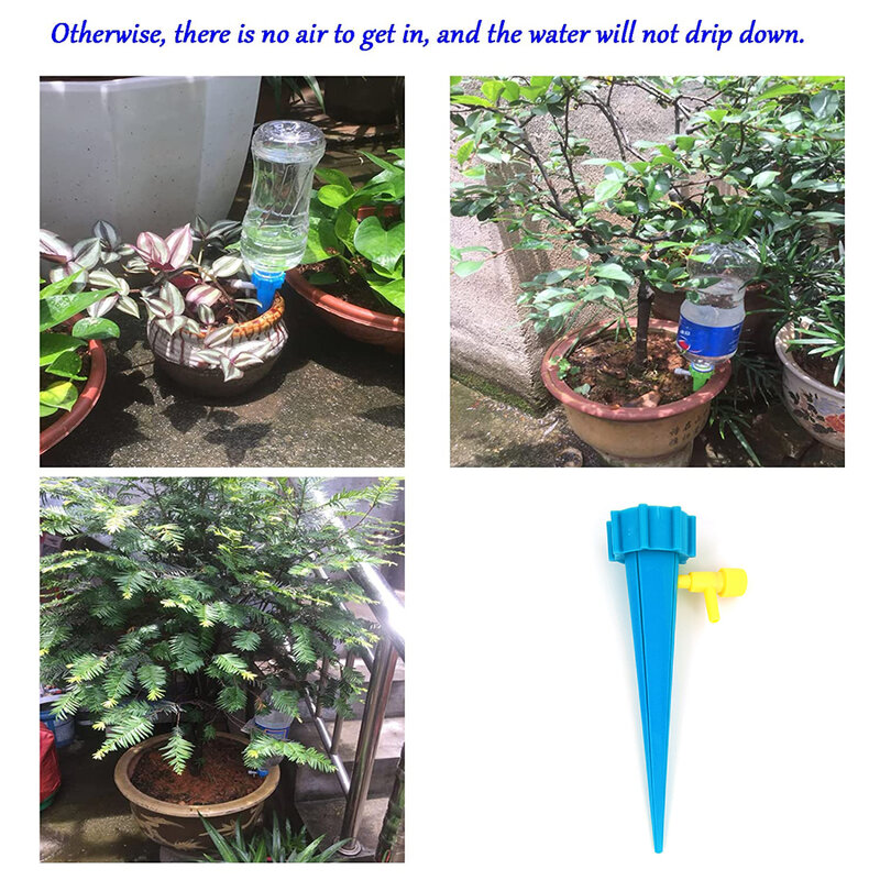 Sistema de riego con gotero, espiga de riego, plantación de plantas, goteo de verduras