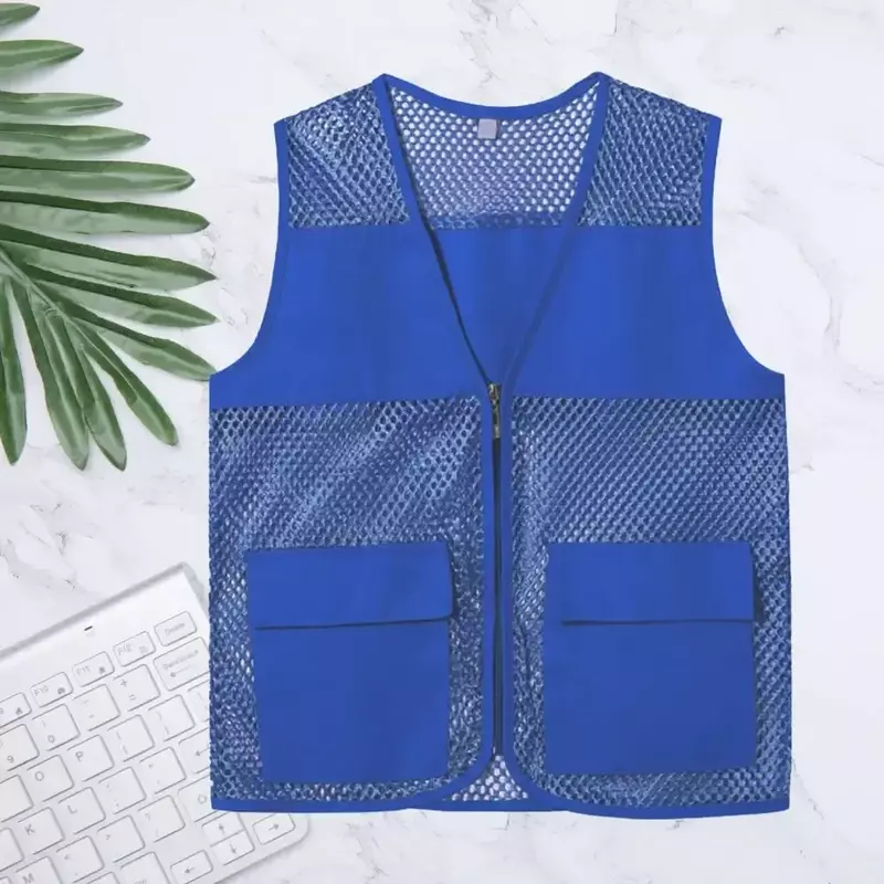 Respirável Trabalho Zipper Vest para Homens e Mulheres, Colete de Trabalho Casual, Jaqueta Respirável, Unisex Vestuário, Trip Placket