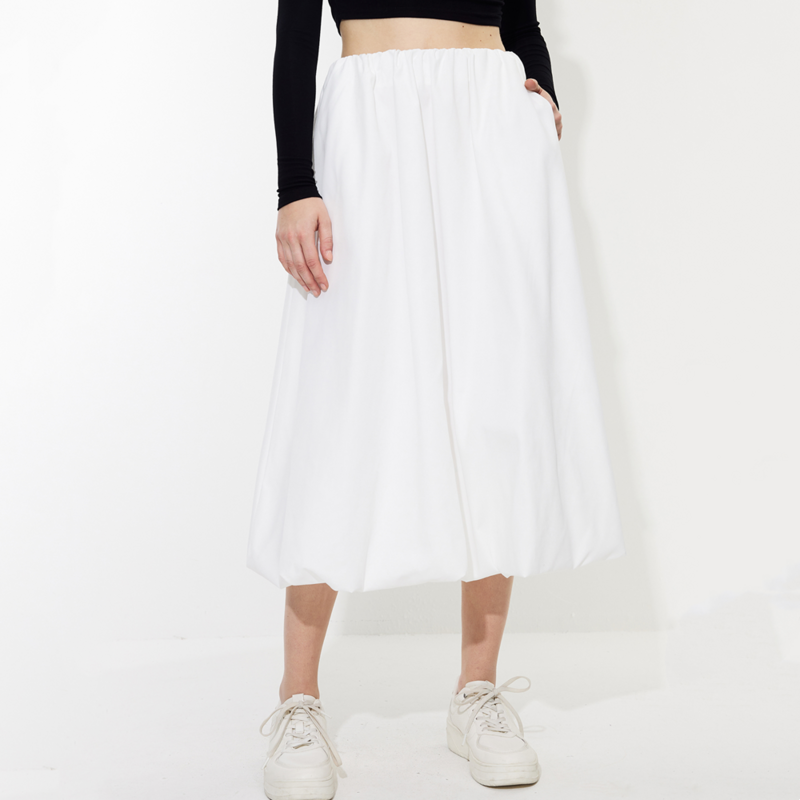 TAOP&ZA women's high-end elastic waist versatile high-waisted cotton skirt 1255402