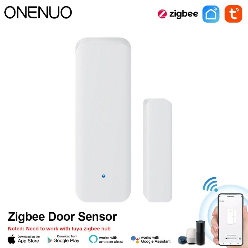 Onenuo Tuya Zigbee Deursensor Smart Home Security Window Detector Automatische Schuifdeur Magnetische Contactsensor Alexa Google