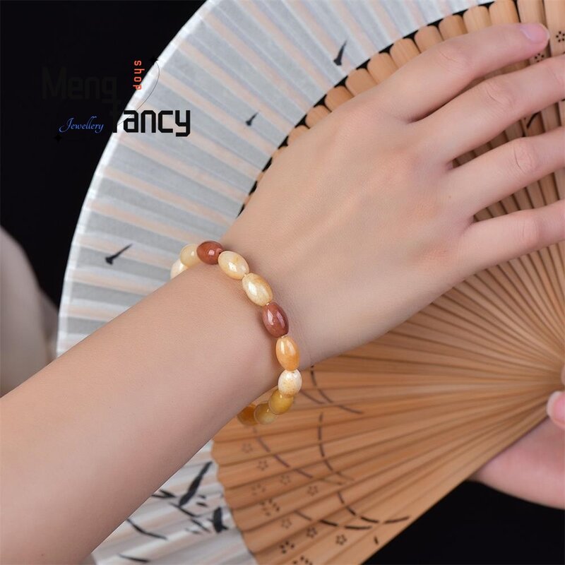 Natuurlijke Gouden Zijde Jade Gobi Tri-Color Armband Eenvoudige Prachtige Sexy Jonge Meisjes Mode Sieraden Best Verkochte Vakantiegeschenken