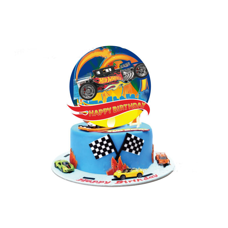 Hot Wheels zestaw stołowy dekoracje na imprezę urodzinową samochody wyścigowe chłopców talerze kubki toppery do ciasta balony na Baby Shower