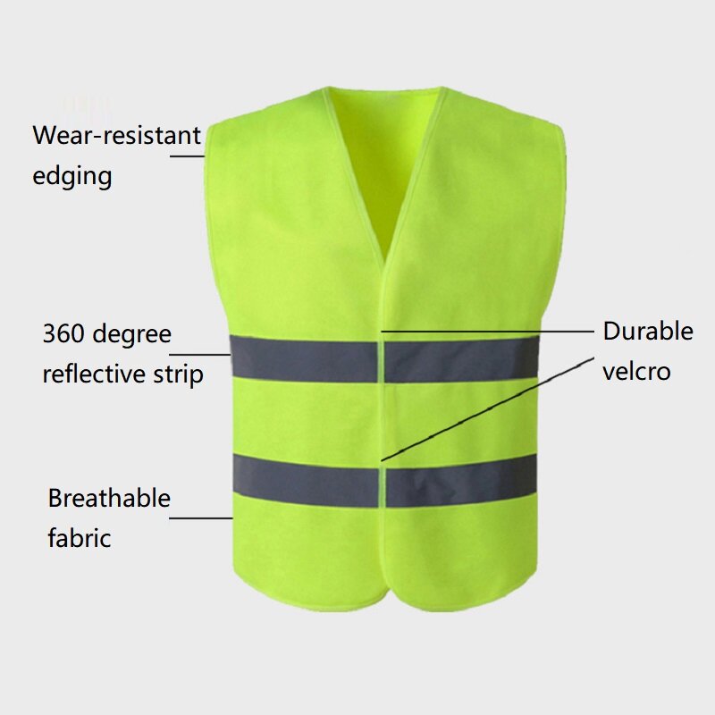 Fluorescencyjny żółta koszulka bezpieczeństwa odblaskowe do roweru na placu budowy tkaniny odblaskowe taśmy naklejki Ultra wysokiej jasności