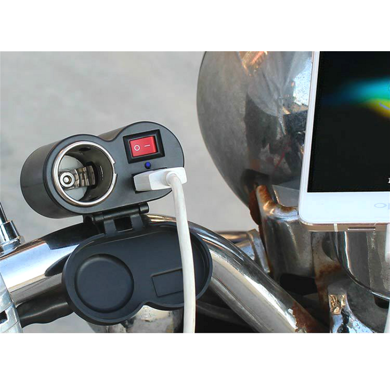 دراجة نارية اكسسوارات العالمي مقاوم للماء سيارة ولاعة السجائر المقبس USB سلك طويل 2 في 1 Convienient شاحن الهاتف المحمول