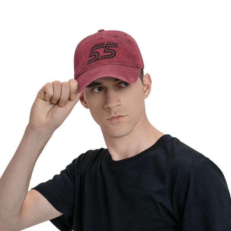 หมวกเบสบอลผ้าฝ้ายคลาสสิกสำหรับนักแข่งรถ Sainz 55 FORMULA หมวกสำหรับผู้ชายผู้หญิงระบายอากาศได้พ่อหมวกกลางแจ้ง