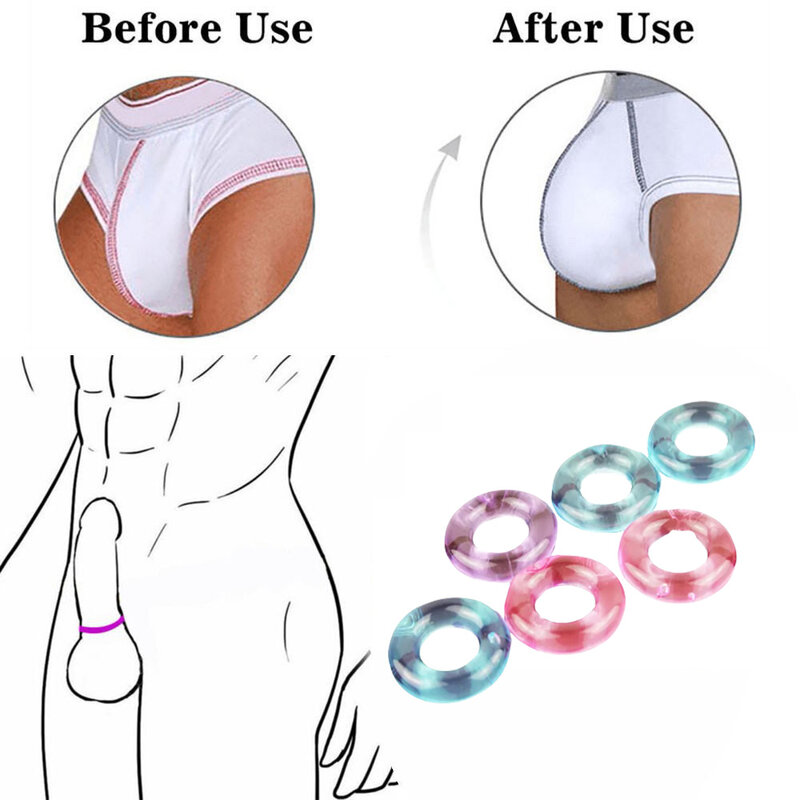Belt Waistband Ring Mens Briefs Ring Transparent Men's Thong Underwear with Elasticity and O Ring Circle Design