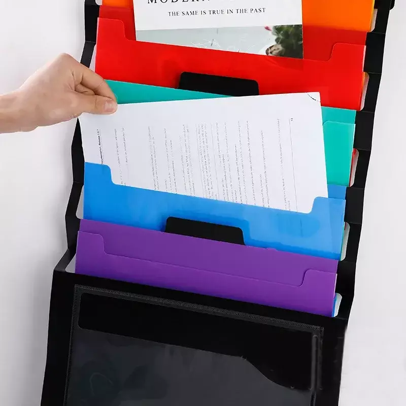 Wodoodporny plik składany 6-warstwowy aktówka przenośny Organizer wielofunkcyjny kolor studencki