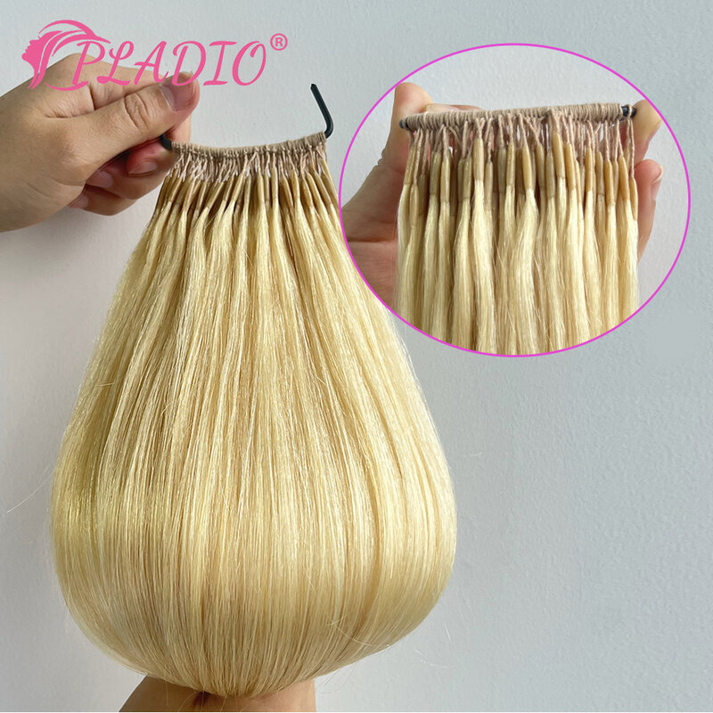 Extensions de cheveux brésiliens Remy pour femmes asiatiques, ficelle de coton populaire en Corée, KerBrian, I-tip, 0.8g par pièce