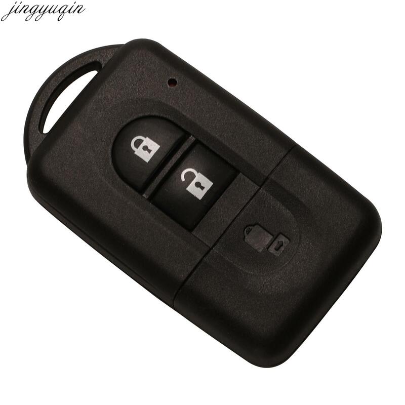 Jingyuqin-carcasa de mando a distancia para coche, carcasa de 2 botones para Nissan Micra Xtrail Qashqai Juke Duke Navara Pathfinder Note