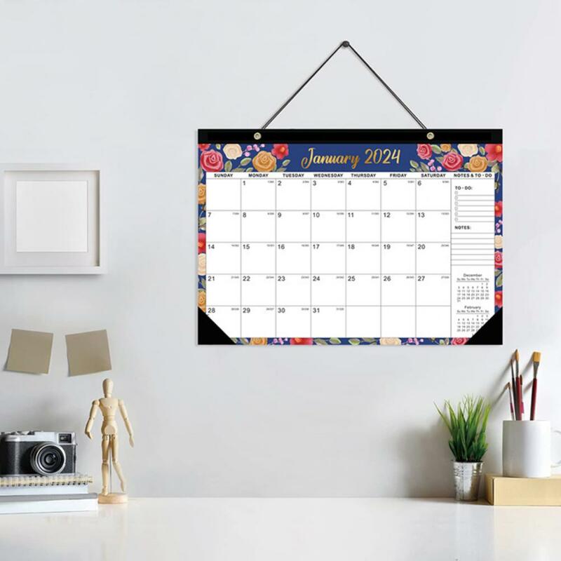 Kalendarz kuchenny kalendarz ścienny trwały, łatwy do odczytania 18-miesięczny kalendarz biurkowy ścienny dla 2024.1-2025.6 angielskich wielofunkcyjnych