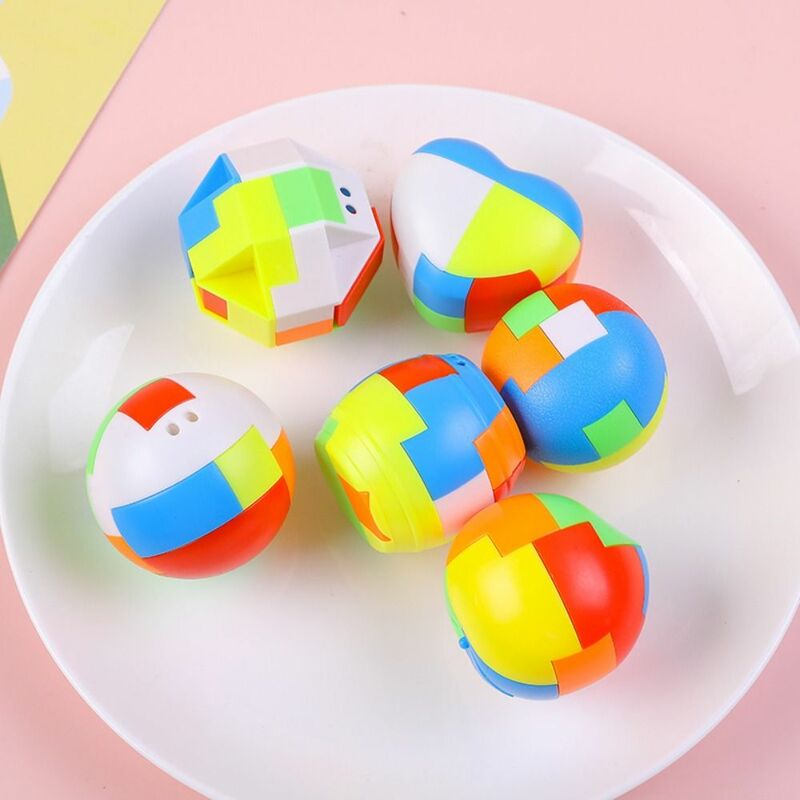 Colorful Educational Multi-shape Luban Lock Toys for Kids Brain Teaser 3D Puzzle Montessori Brain Challenge Game