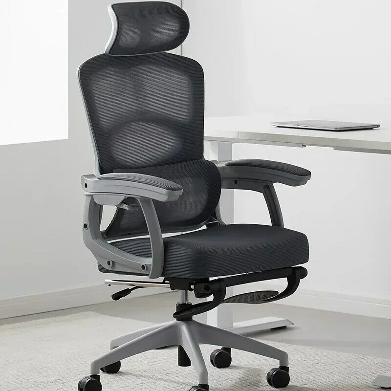 Kursi kantor ergonomis dengan penopang pinggang, kursi eksekutif punggung tinggi, kursi meja putar, kursi tugas komputer, kursi Gaming jaring