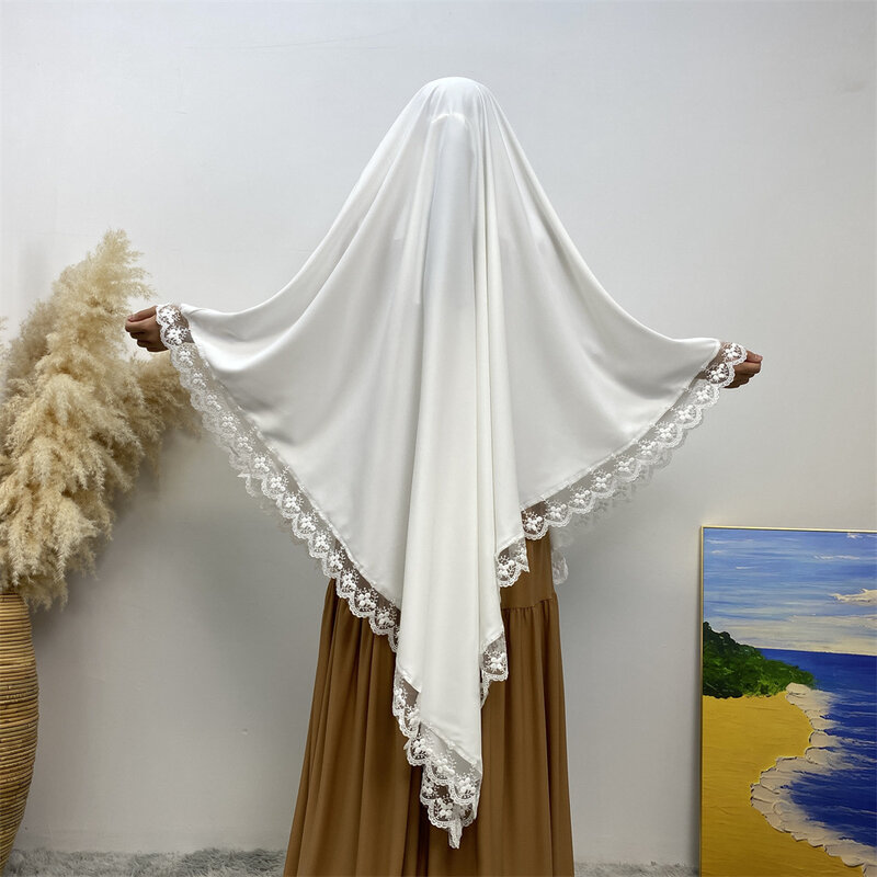 Рамадан исламский хиджаб для женщин мусульманская молитвенная одежда Дубай Саудовский длинный химар шарф головной убор без рукавов топы