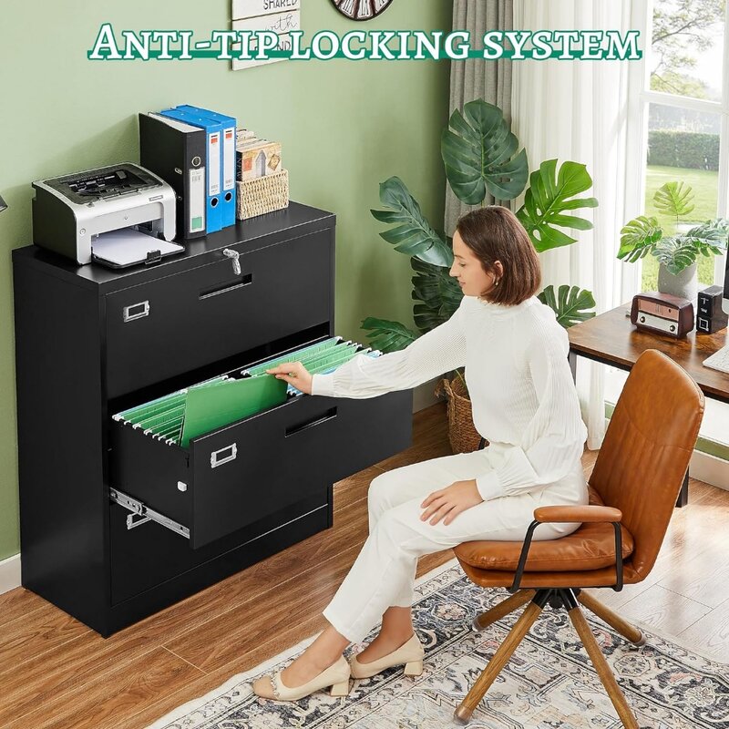 File Cabinets with Lock, Metal Filing Storage Vertical Cabinets, for Organization Hanging Letter、Legal、F4、A4