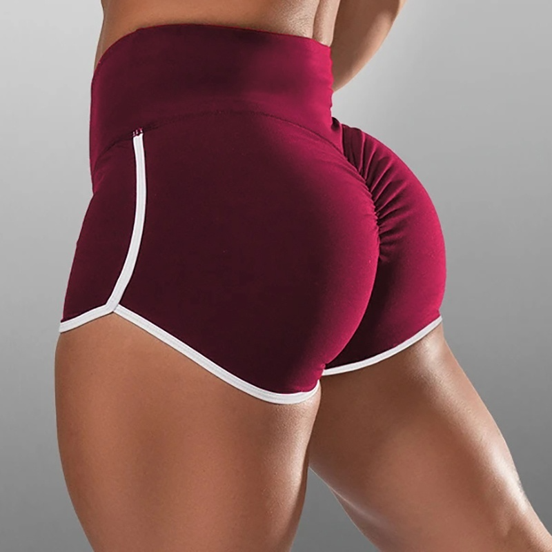 กางเกงขาสั้นเล่นโยคะของผู้หญิงแฟชั่น2024สีทึบกางเกงสะโพกแน่นกางเกงกีฬาฟิตเนสยืดหยุ่นสันทนาการกีฬา