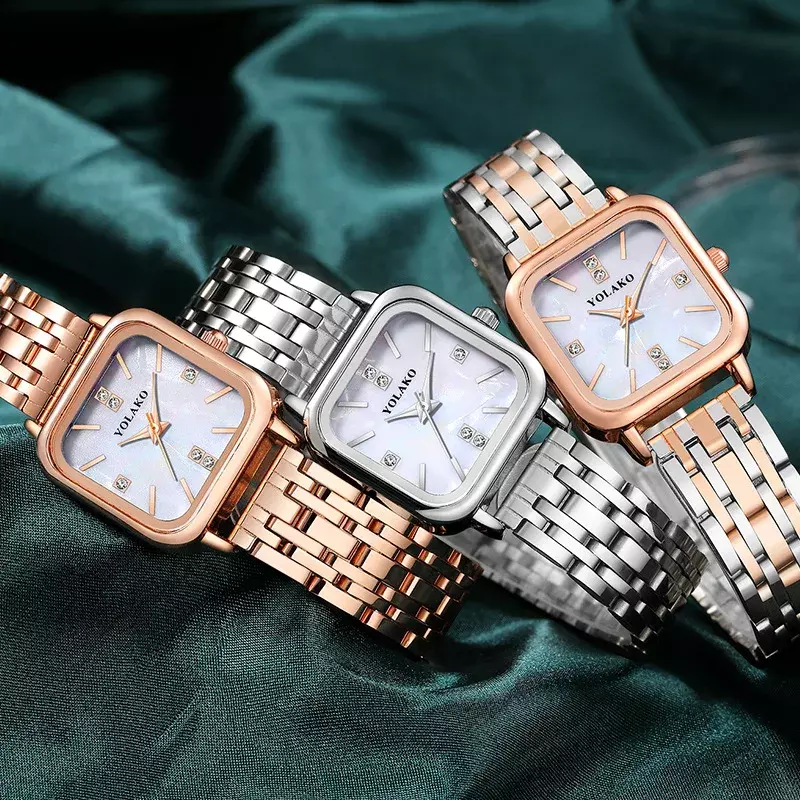 Relógio feminino com mostrador quadrado Shell, nova tendência da moda