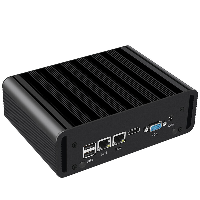 Helorpc 2LAN Industrial Mini PC with Inter i5-5200U DDR4 2RS232/RS485 COM Support Windows10 Linux PXE Firewall Fanless Computer