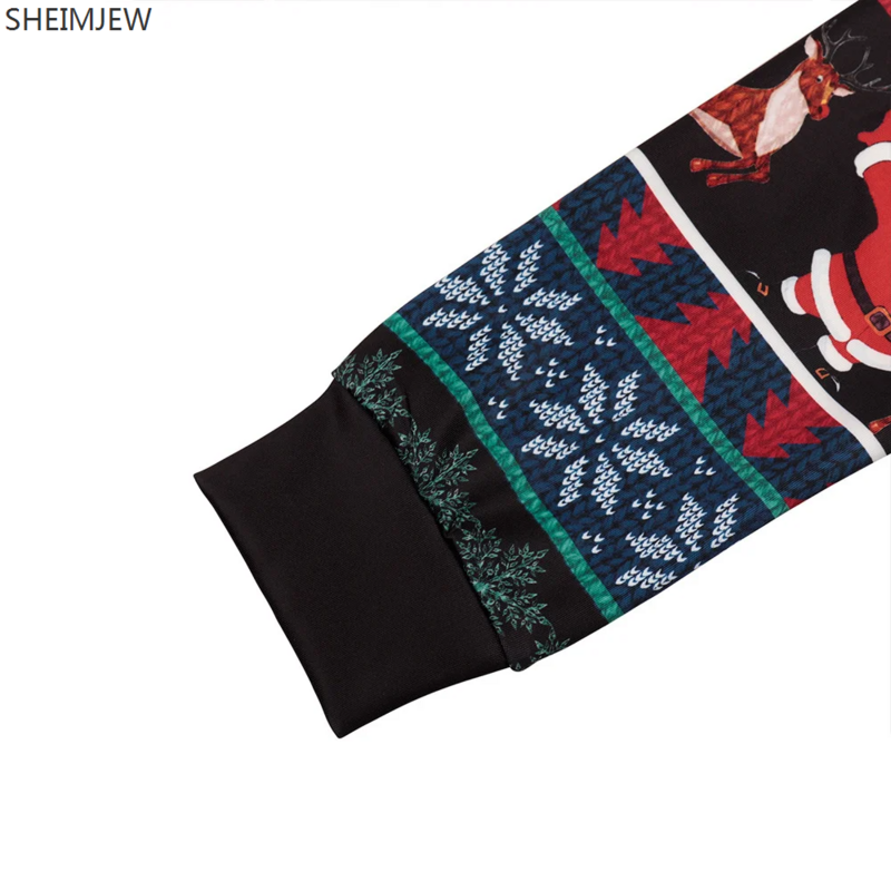 2023 Повседневный Свободный свитшот Рождественский пуловер с цифровым принтом с длинным рукавом и круглым вырезом Рождественская одежда для пар