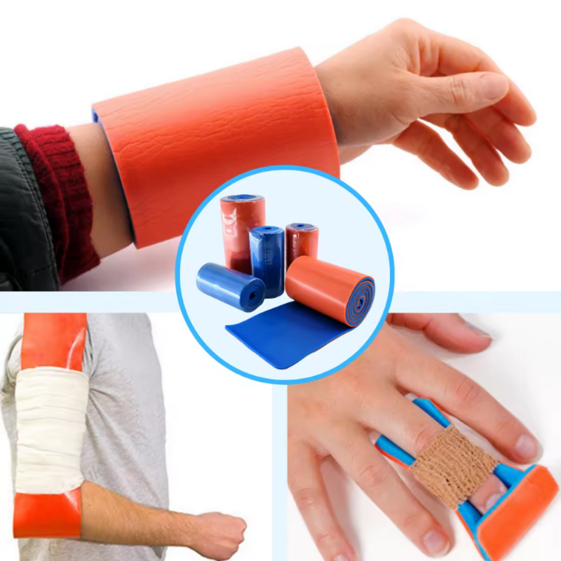 응급 처치 의료 팔꿈치 골절 폴리머 샘 유연한 폼 알루미늄 롤 부목 다리 손목 고정 골절 구조 보호, 1PC