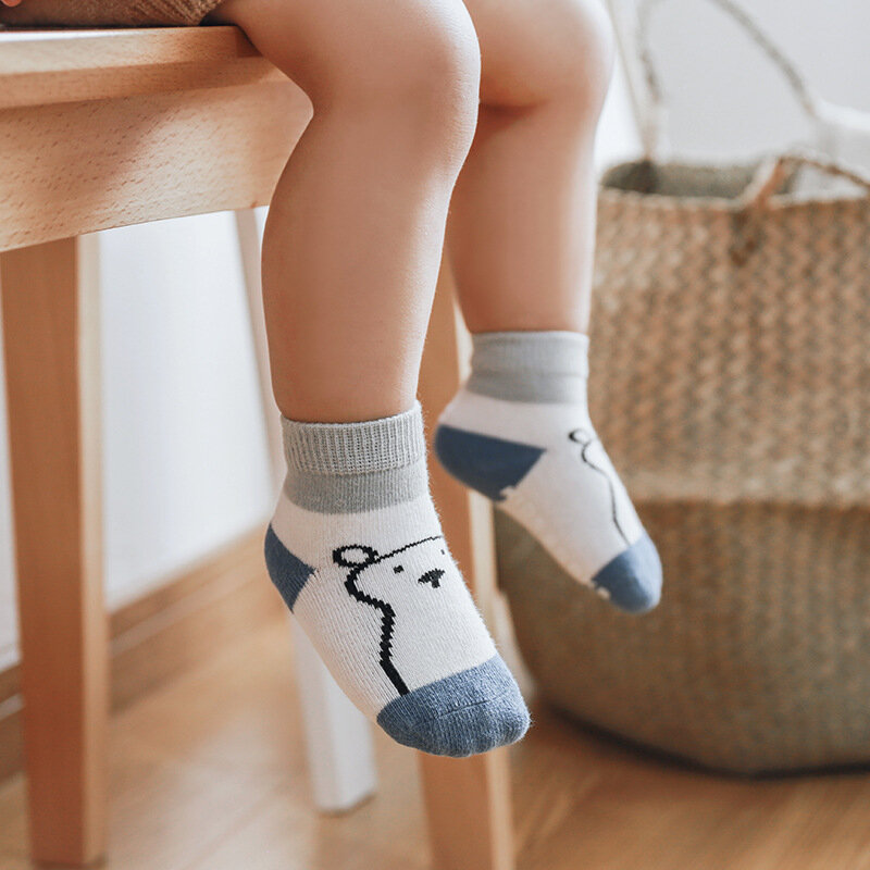 3 pasang/lot kaus kaki bayi untuk bayi baru lahir kartun lucu kaus kaki katun lembut musim panas 0-24 bulan anak laki-laki anak perempuan cantik jaring hadiah anak-anak CN