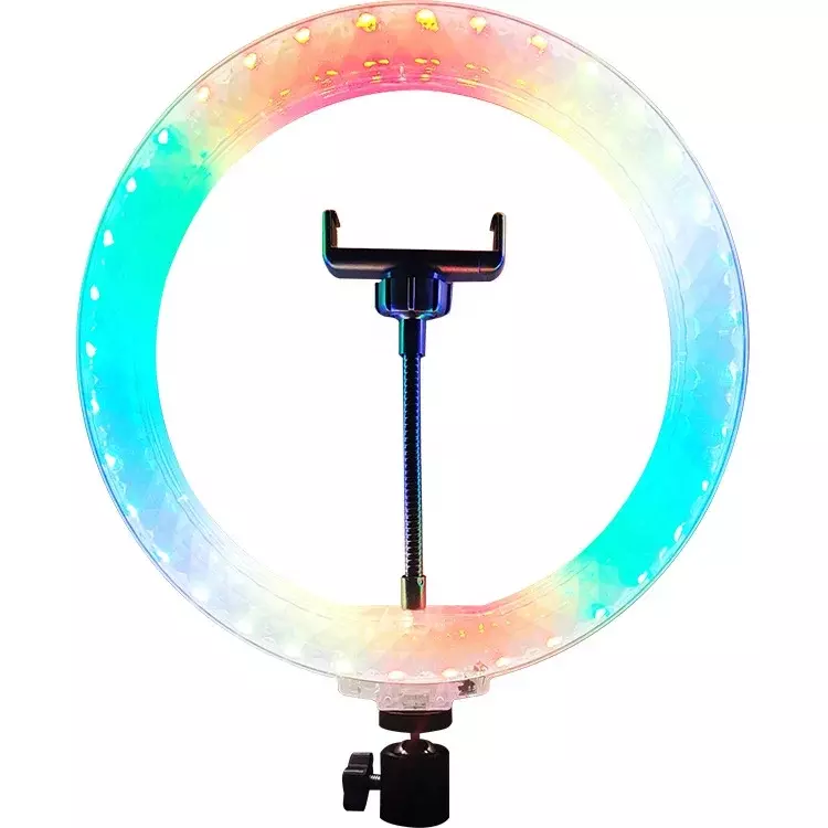 Выдвижной Штатив-тренога с держателем для телефона RGB 10-дюймовое кольцо для селфи светильник круглый Кристальный заполняющий свет