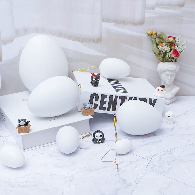 부활절 및 크리스마스 DIY 손으로 그린 흰색 배아 계란 시뮬레이션 계란, 유치원 어린이 장식, 페인트 그래피티