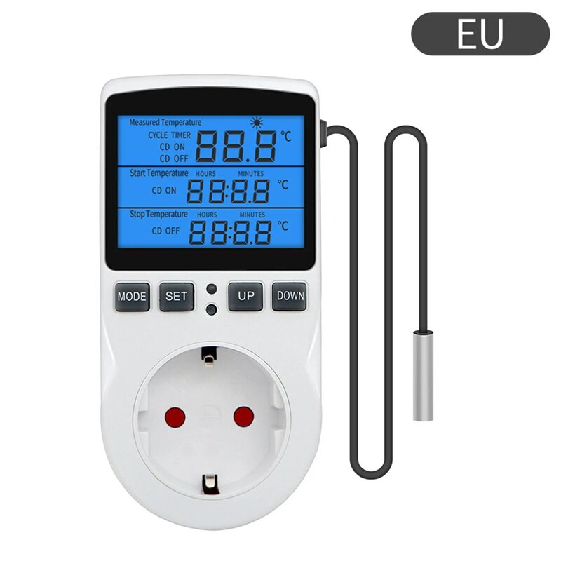 Digitale Steckdosenthermostaat Thermostaat Steckdose Temperaturschalter Eu Stecker Timing Temperatuurregelaar Elektrische Voeding