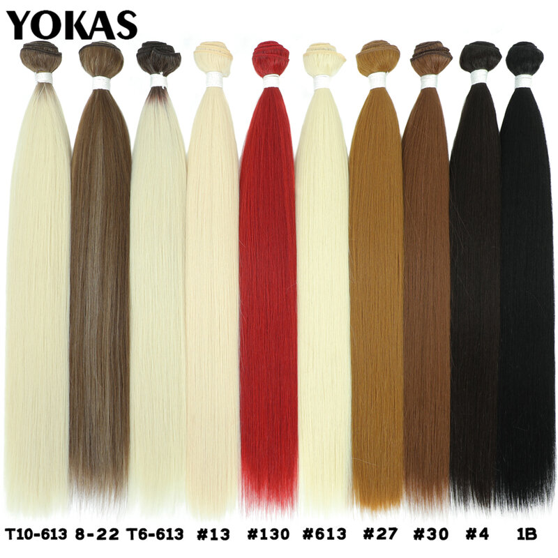 Długie włosy tkania blond 613 wiązki syntetyczne proste Ombre blond czerwony brązowy włosy z włókna wysokowytrzymałego rozszerzenia dla kobiet