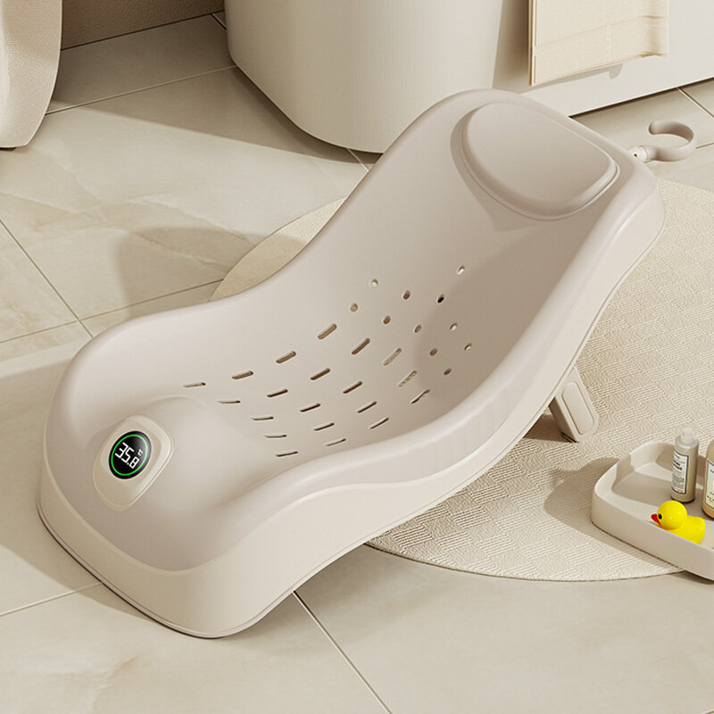 Real-Time Temperature Silicone Baby Take A Bath Bathtub Non-Slip Foot Bath Bucket Folding Bathroom with Temperature Sensing