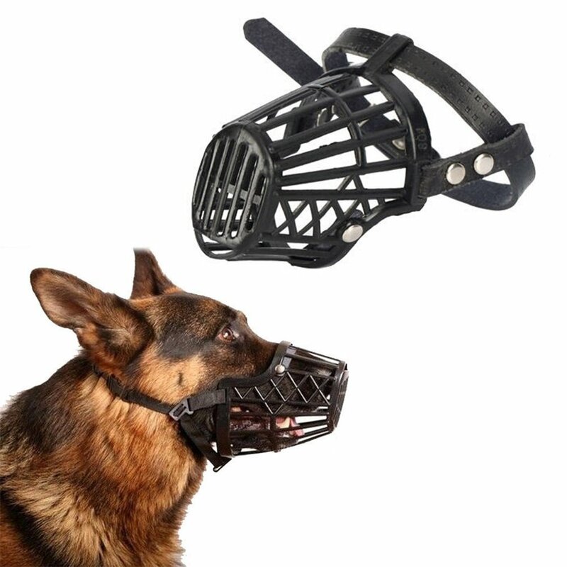Strong Dog Muzzle Basket Anti-Biting Anti-barking Mouth Cover Dog Adjustable Straps Mask Protective Gear Pet Training Supplies